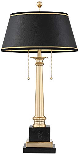 28.5-Inch Gold Brass Table Lamp with USB Port