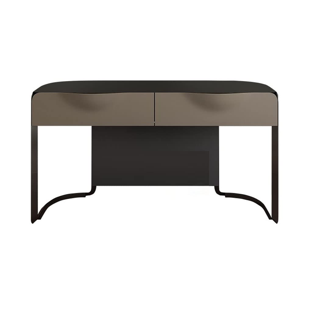 OJDHNJKNJ Dressing Table Dresser Bedroom Modern Minimalist Dresser Glass Top with Metal Support Feet with Drawers Dressing Table with Mirror(C,150CM)