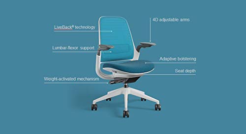 Steelcase Series 1 Office Chair - Ergonomic Work Chair with Wheels for Carpet & Hard Flooring - Helps Support Productivity - Weight-Activated Controls, Back & Arm Support - Easy Assembly - Licorice
