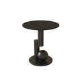 Modern Small Corner Coffee Table - Stylish Light Gray Rock Slab Design Compact Sofa Side Table for Living Room Chic Accent Furniture (Svart)