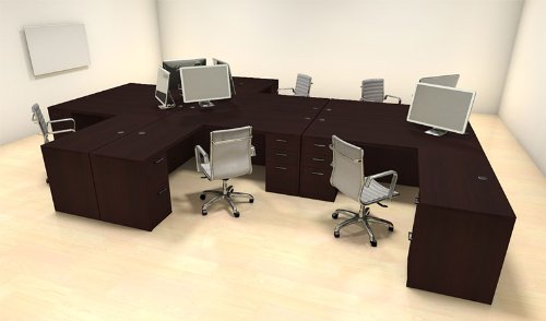 UTM Furniture Six Persons Modern Executive Office Workstation Desk Set, CH-AMB-F27