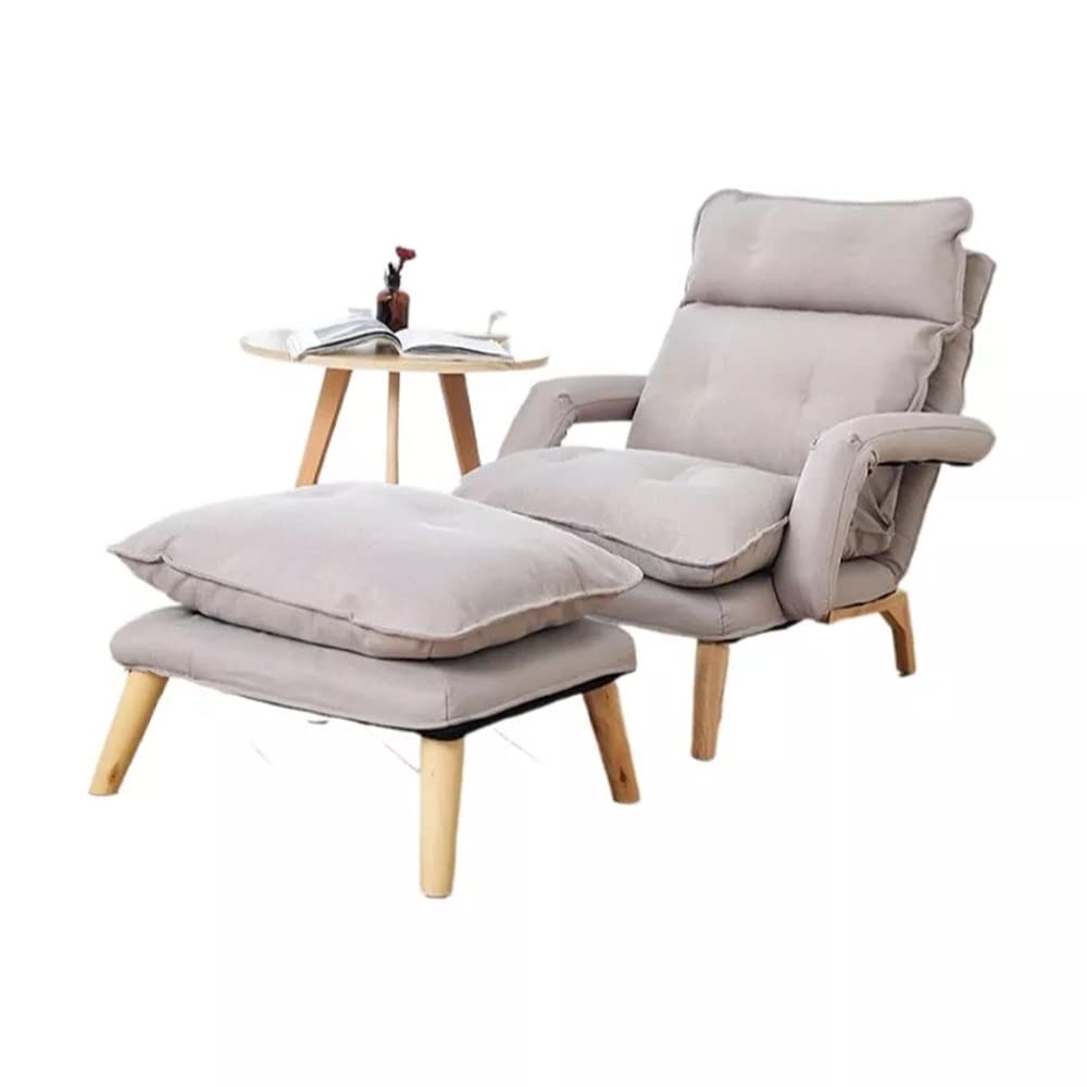 RWGOVLU Lazy Sofa Recliner Adjustable Backrest Lounge Chair Removable Washable Fabric Upholstery Armchair