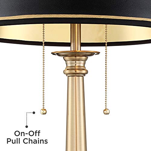 28.5-Inch Gold Brass Table Lamp with USB Port
