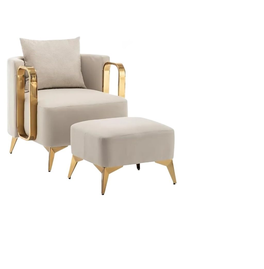 RXXCMD Accent Chair Faux Leather Upholstered Living Room Chairs Reading Single Sofa for Bedroom Office