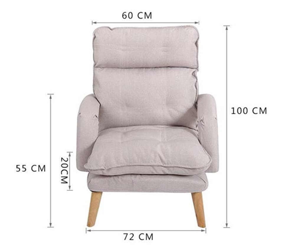 RWGOVLU Lazy Sofa Recliner Adjustable Backrest Lounge Chair Removable Washable Fabric Upholstery Armchair