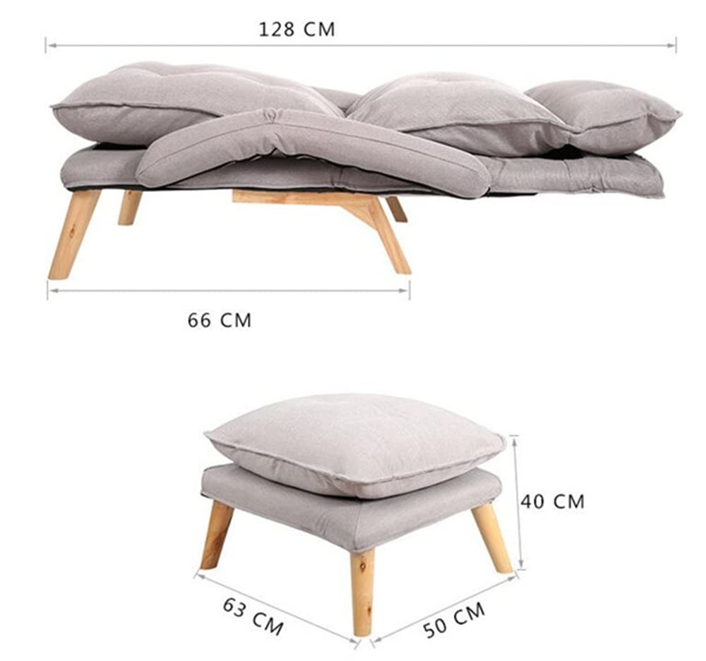 RWGOVLU Lazy Sofa Recliner Adjustable Backrest Lounge Chair Removable Washable Fabric Upholstery Armchair