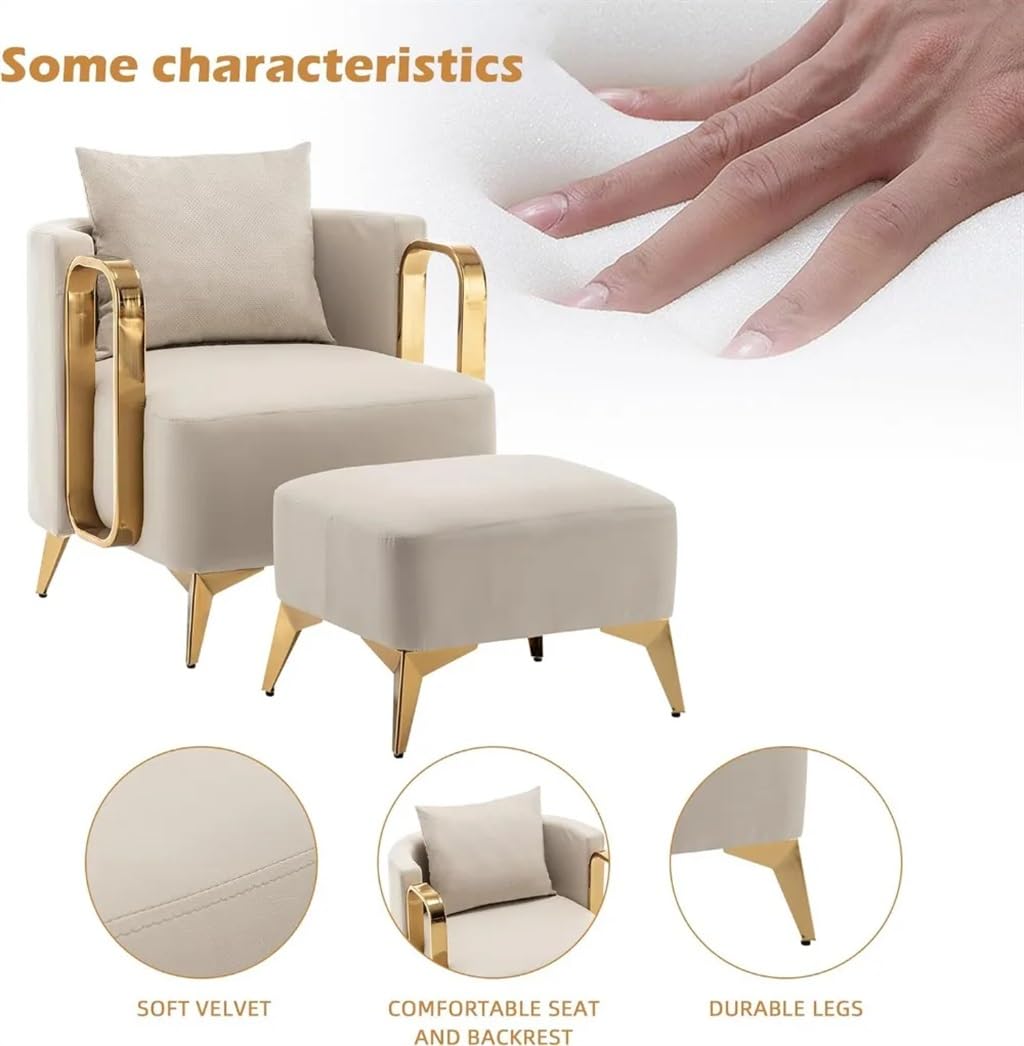 RXXCMD Accent Chair Faux Leather Upholstered Living Room Chairs Reading Single Sofa for Bedroom Office