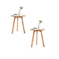 Wayshome Small Round Side Table, Bedside Table with Three Solid Wood Legs, Wood End Tables Living Room