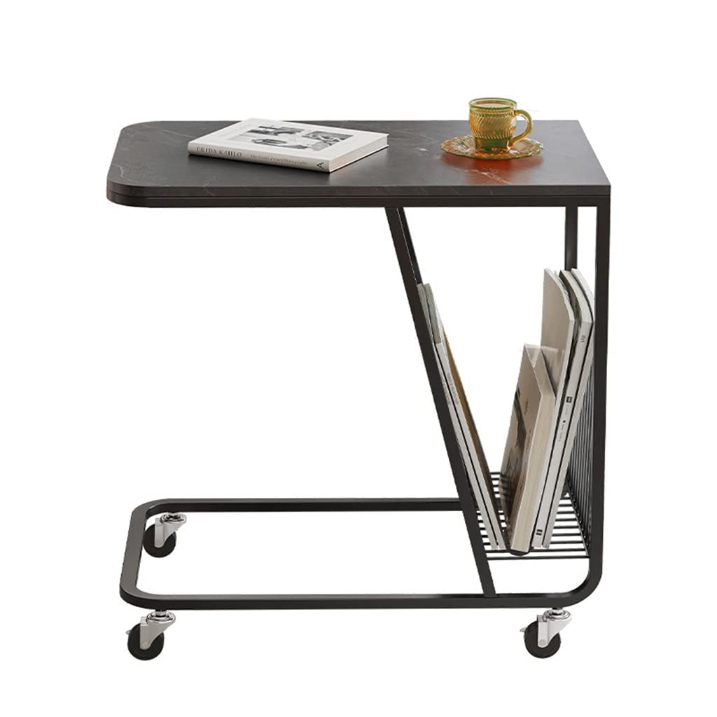 Compact Square Mobile Coffee Table, 60 x 60 x 35 cm