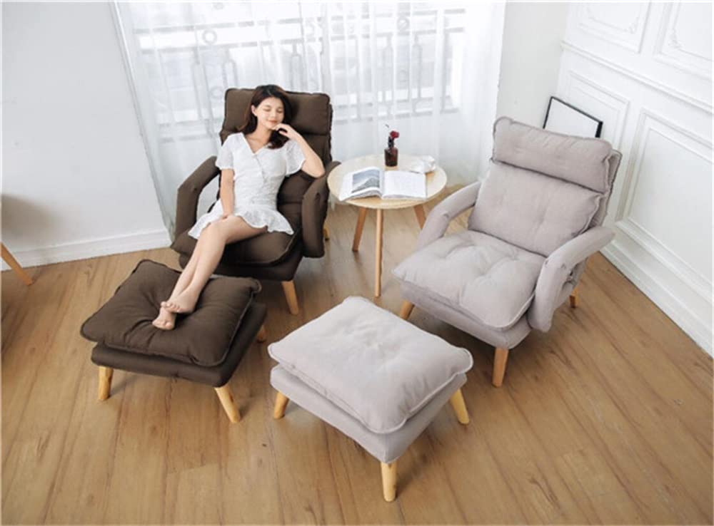 RWGOVLU Lazy Sofa Recliner Adjustable Backrest Lounge Chair Removable Washable Fabric Upholstery Armchair