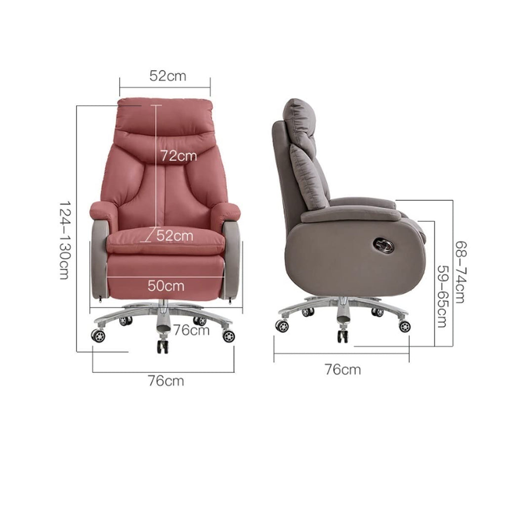 Computer Gaming Chairs Executive Office Chairs Adjustable Chairs Electric Telescopic-Footrest 9-Point Massage Cowhide Recliner Boss Chair Video Game Chairs