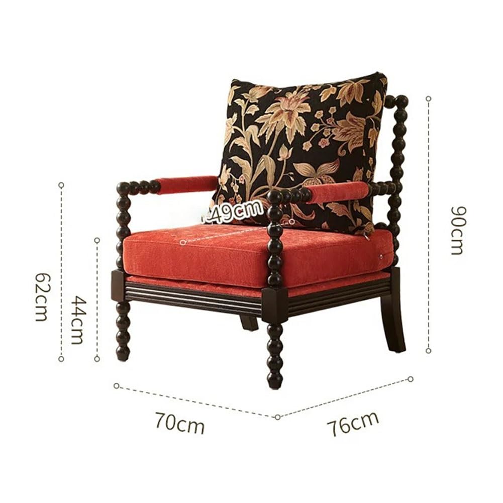 JOSOGO Modern Velvet Accent Chairs Set of 1, Comfy Large Living Room Sofa Chair, Upholstered Fabric Armchair with Pillow and Solid Wood Legs for Office/Bedroom/Reading