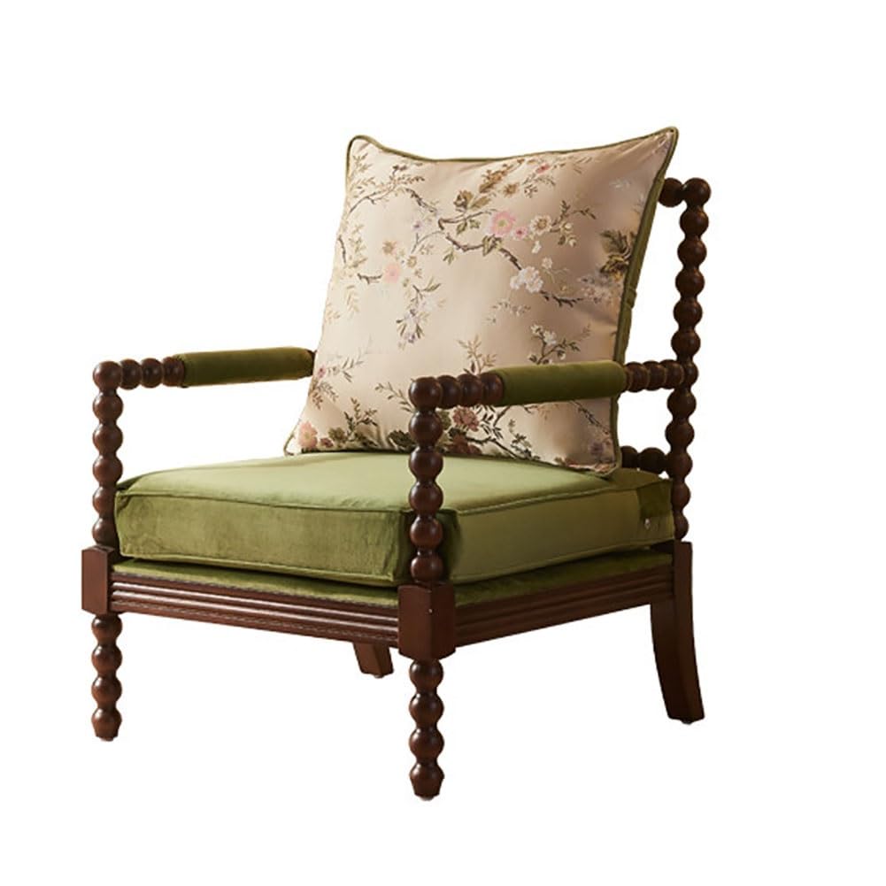 JOSOGO Modern Velvet Upholstered Accent Chair with Pillow