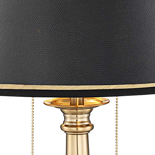 28.5-Inch Gold Brass Table Lamp with USB Port
