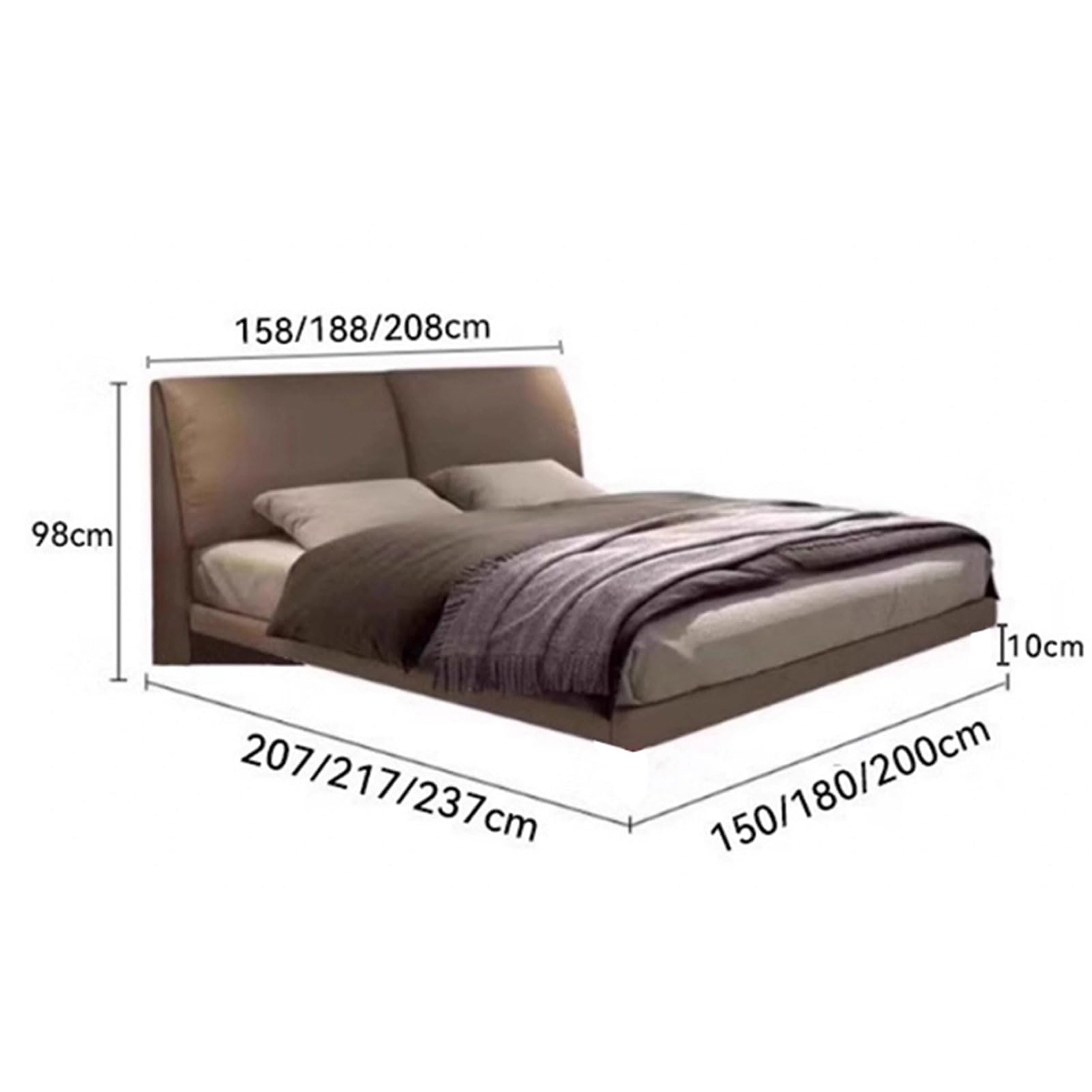 DLCQIJI Grey Modern Queen Bed Frame, Upholstered Platform Bed Wooden Slats Support with Headboard, Noise-Free