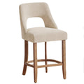 UVV Bar Stools, Upholstered Counter Height Bar Stools, Modern Counter Stools with Wood Legs for Kitchen Island Dining Room Bar