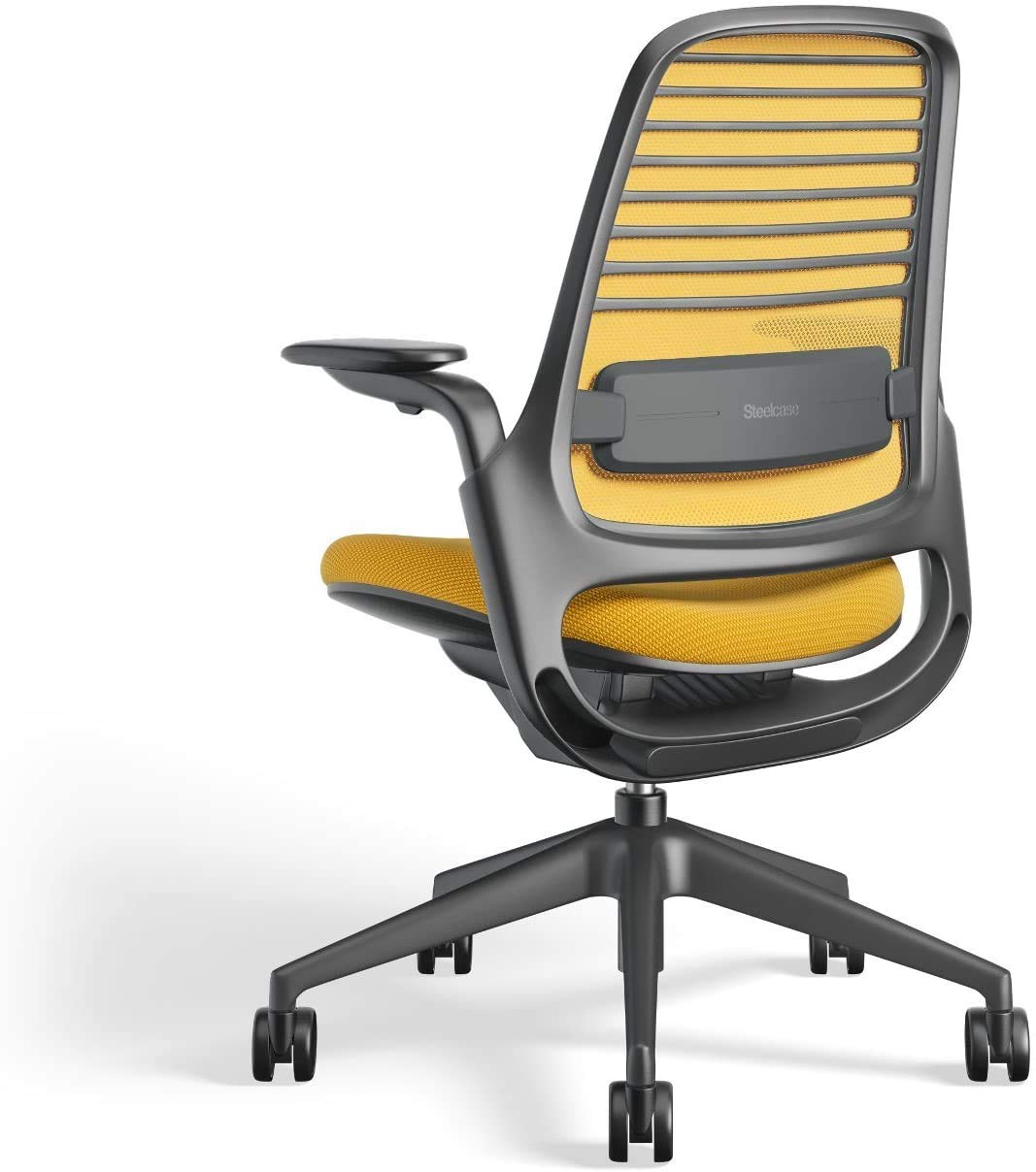 Steelcase Series 1 Office Chair - Ergonomic Work Chair with Wheels for Carpet & Hard Flooring - Helps Support Productivity - Weight-Activated Controls, Back & Arm Support - Easy Assembly - Licorice