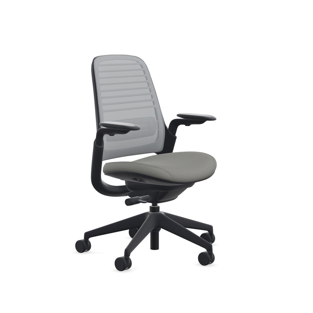 Steelcase Series 1 Office Chair - Ergonomic Work Chair with Wheels for Carpet & Hard Flooring - Helps Support Productivity - Weight-Activated Controls, Back & Arm Support - Easy Assembly - Licorice