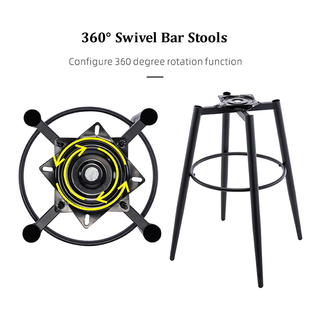Set of 2 Swivel Counter Height Bar Stools with PU Leather Backrest Ideal for Kitchen or Restaurant Light Khaki 82cm - Stylish & Comfortable Seating Solution