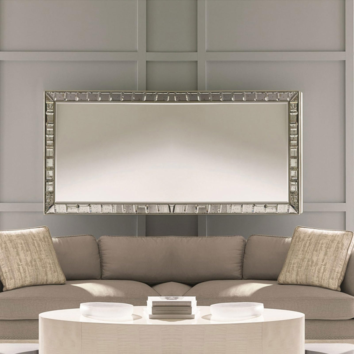 Large Angled Rectangular Wall Mirror, 108 x 202 cm