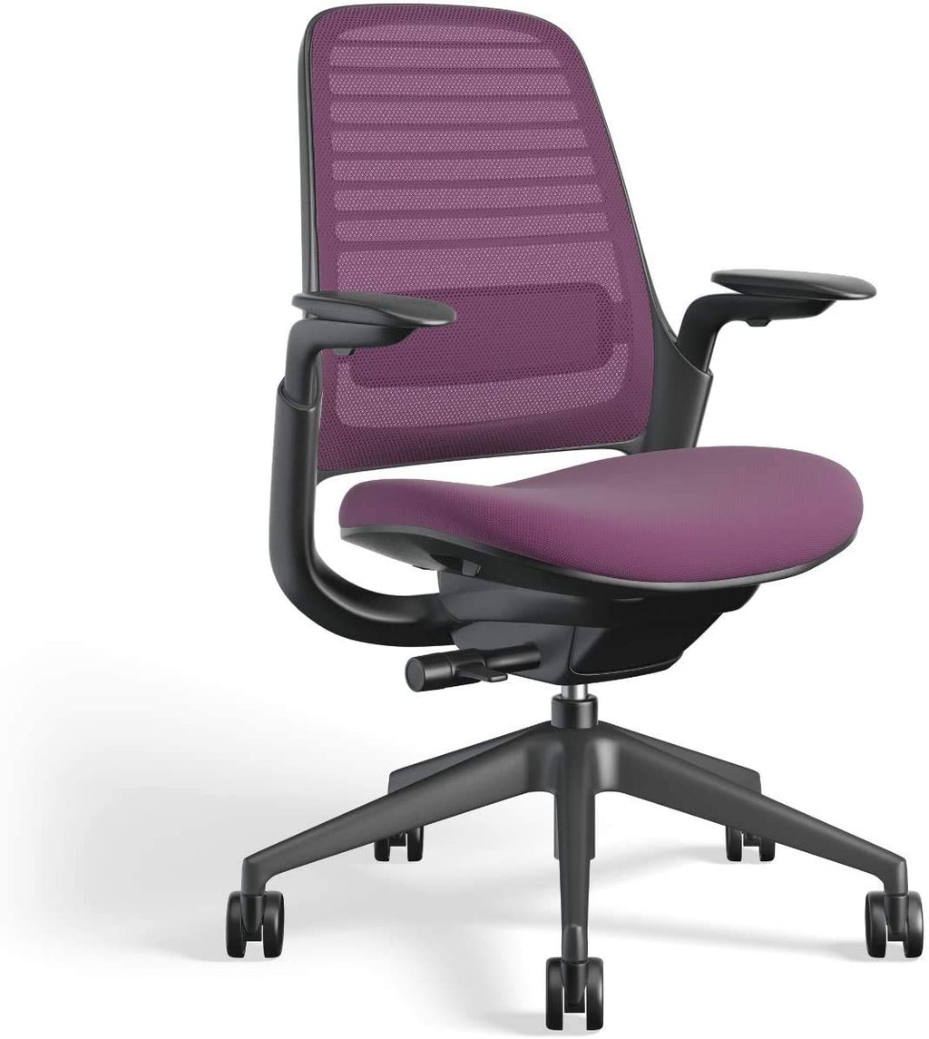 Steelcase Series 1 Office Chair - Ergonomic Work Chair with Wheels for Carpet & Hard Flooring - Helps Support Productivity - Weight-Activated Controls, Back & Arm Support - Easy Assembly - Licorice