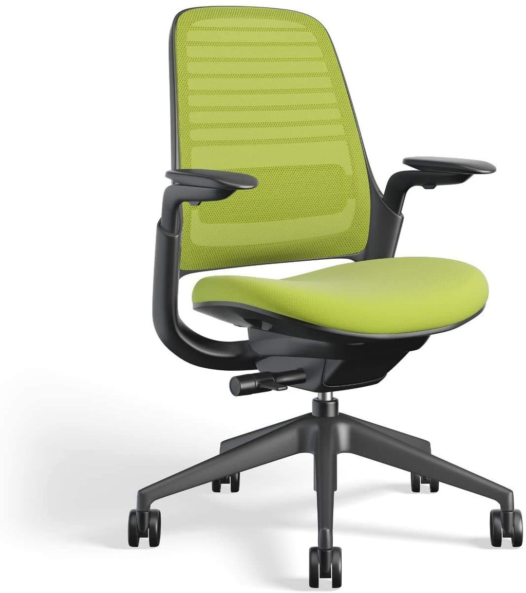 Steelcase Series 1 Office Chair - Ergonomic Work Chair with Wheels for Carpet & Hard Flooring - Helps Support Productivity - Weight-Activated Controls, Back & Arm Support - Easy Assembly - Licorice