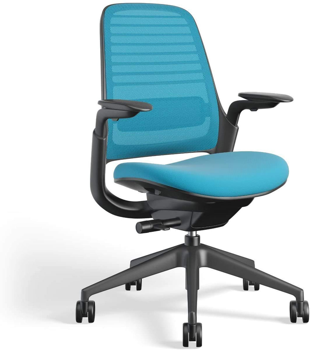 Steelcase Series 1 Office Chair - Ergonomic Work Chair with Wheels for Carpet & Hard Flooring - Helps Support Productivity - Weight-Activated Controls, Back & Arm Support - Easy Assembly - Licorice