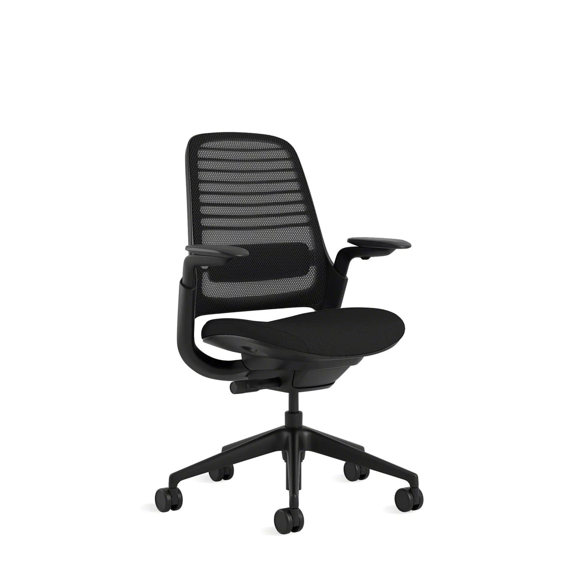 Steelcase Series 1 Office Chair - Ergonomic Work Chair with Wheels for Carpet & Hard Flooring - Helps Support Productivity - Weight-Activated Controls, Back & Arm Support - Easy Assembly - Licorice