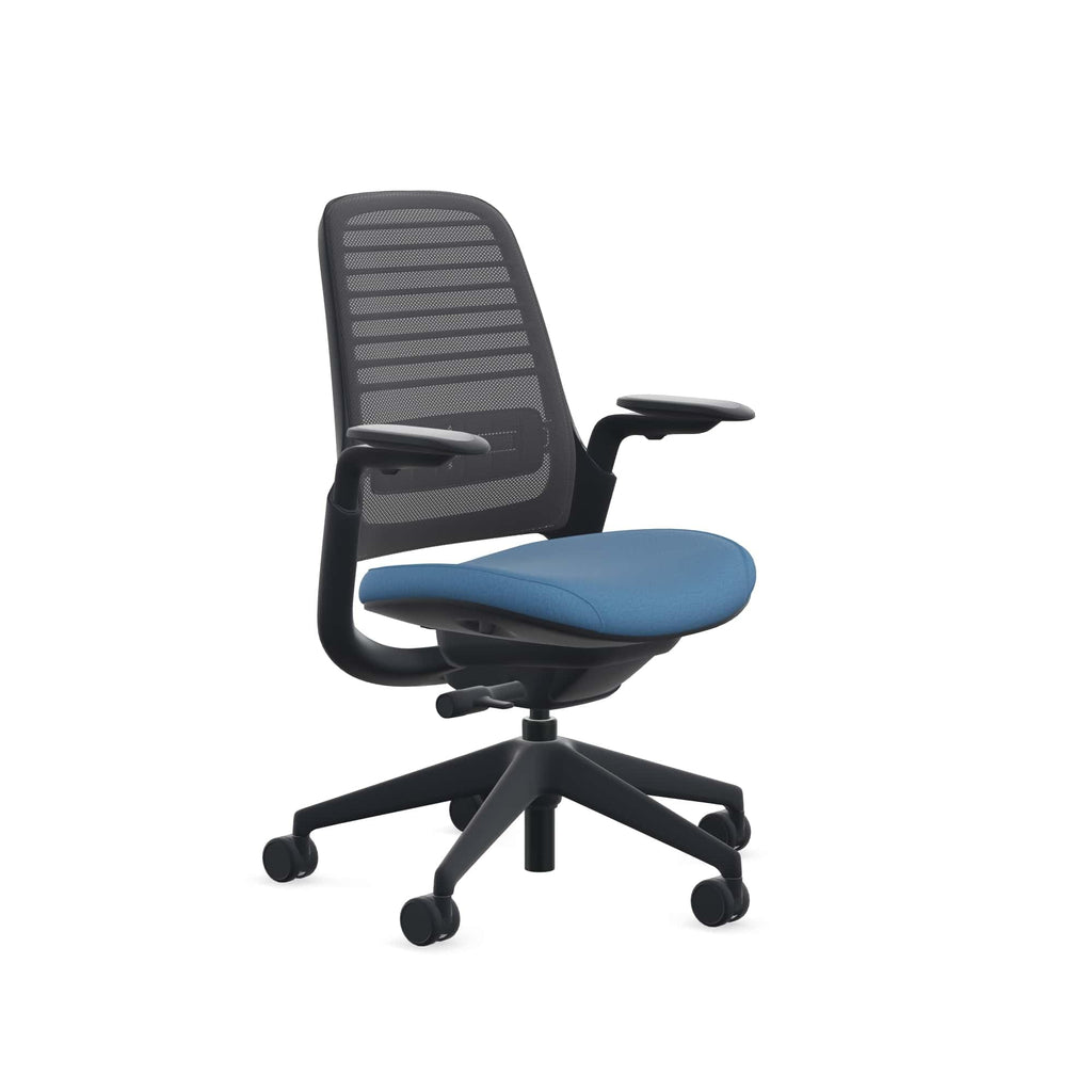 Steelcase Series 1 Office Chair - Ergonomic Work Chair with Wheels for Carpet & Hard Flooring - Helps Support Productivity - Weight-Activated Controls, Back & Arm Support - Easy Assembly - Licorice
