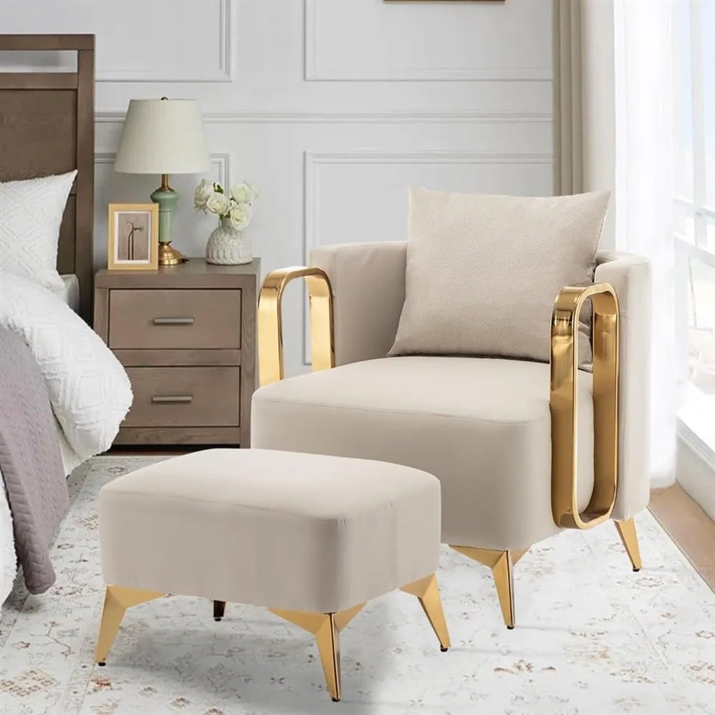 RXXCMD Accent Chair Faux Leather Upholstered Living Room Chairs Reading Single Sofa for Bedroom Office