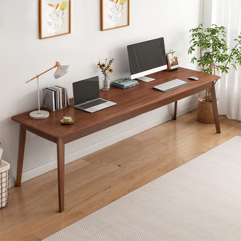 Mid-Century Extra-Long 2-Person Wood Computer Desk