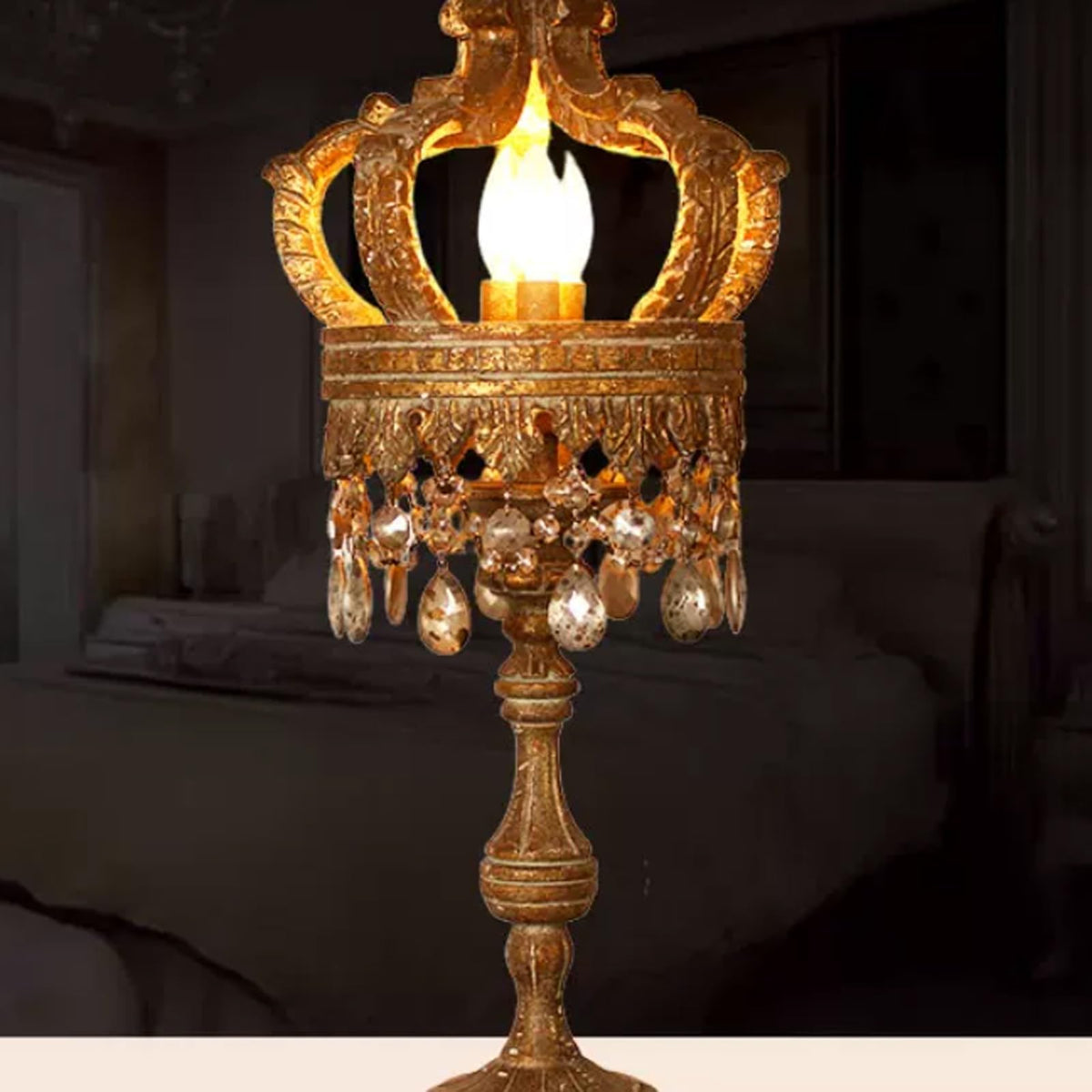 Vintage French Country Table Lamp for Villa Accent Lighting