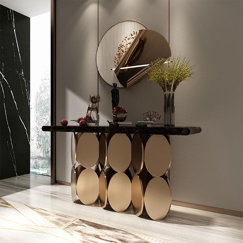 GKOKG Console Tables Table D'entrée Marbre Mur Penché Hall D'extrémité Vue