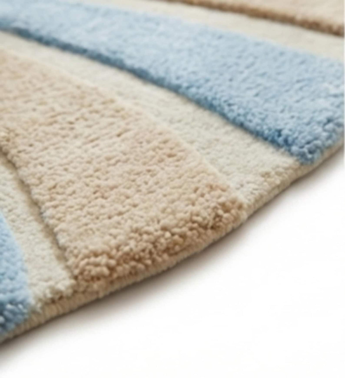 Hand-Tufted Blue & Cream Abstract Area Rug for Modern Interiors
