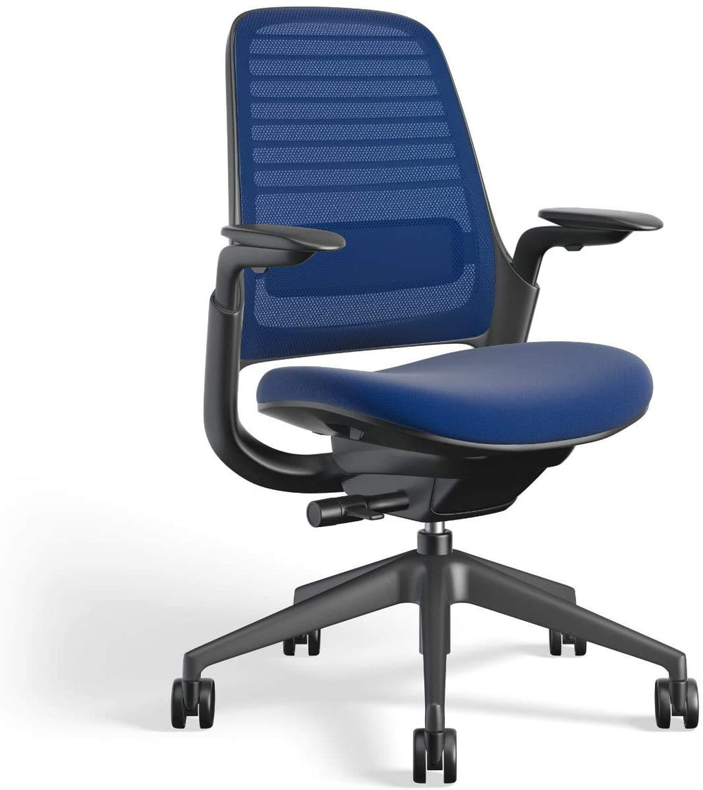 Steelcase Series 1 Office Chair - Ergonomic Work Chair with Wheels for Carpet & Hard Flooring - Helps Support Productivity - Weight-Activated Controls, Back & Arm Support - Easy Assembly - Licorice