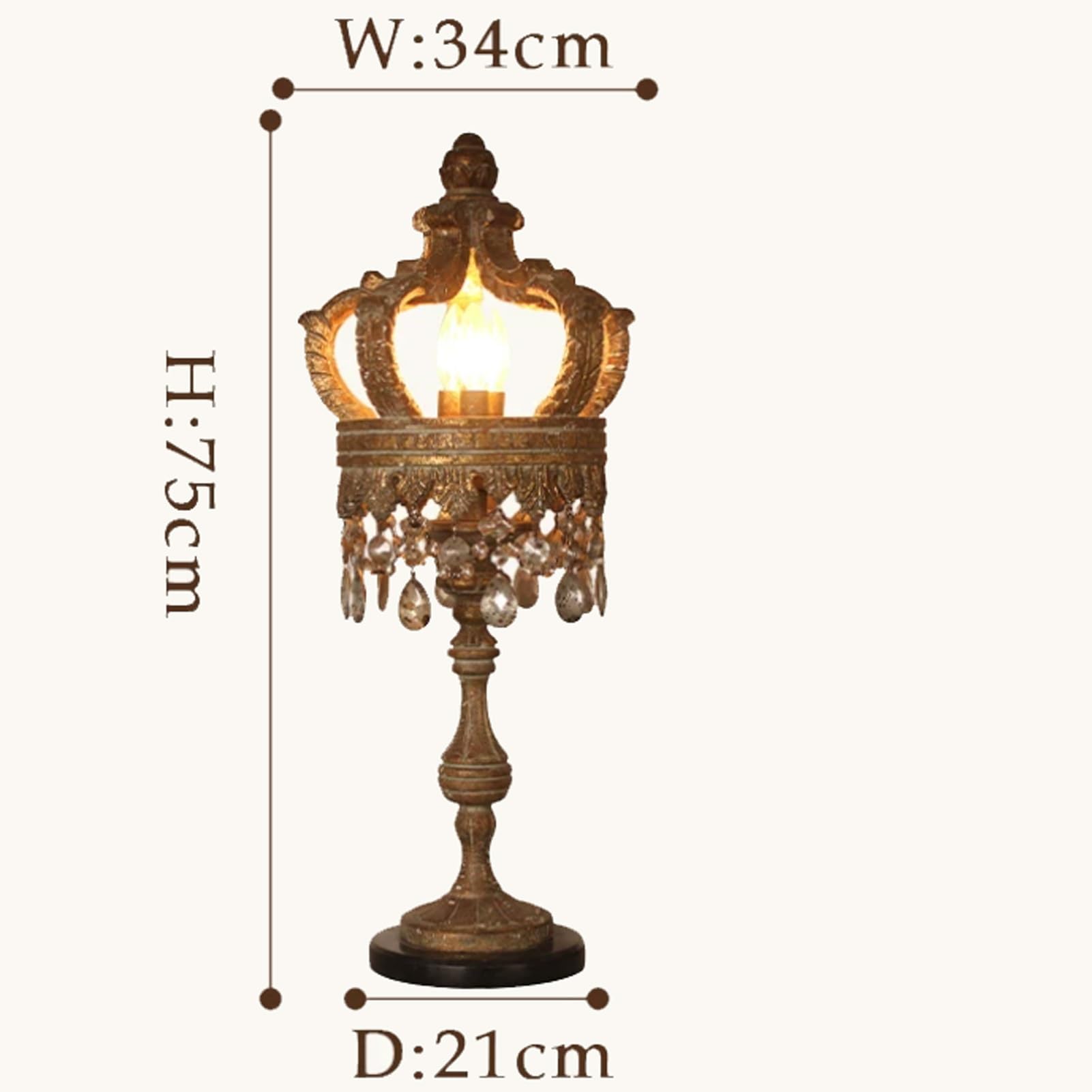 Vintage French Country Table Lamp for Villa Accent Lighting