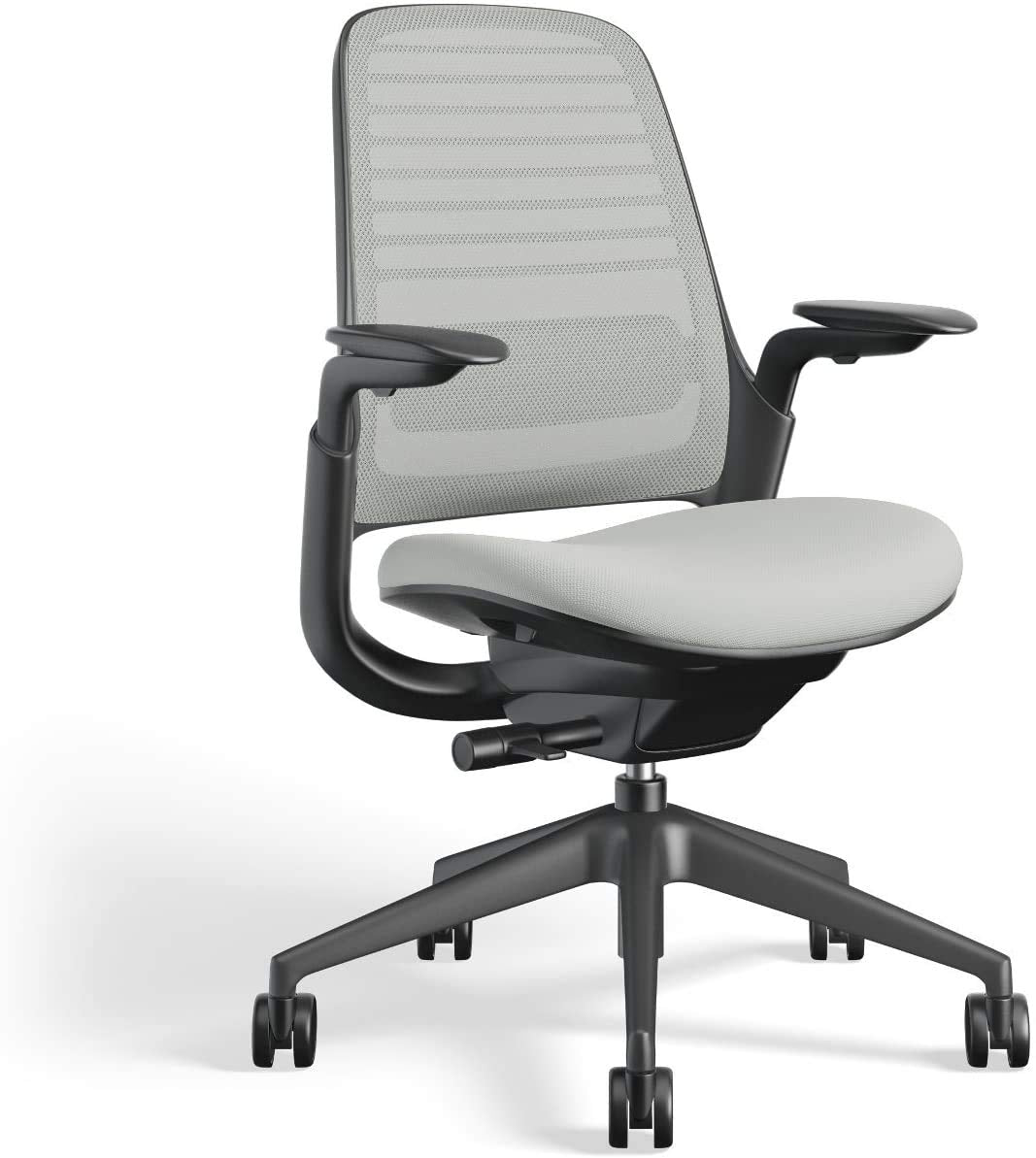 Steelcase Series 1 Office Chair - Ergonomic Work Chair with Wheels for Carpet & Hard Flooring - Helps Support Productivity - Weight-Activated Controls, Back & Arm Support - Easy Assembly - Licorice