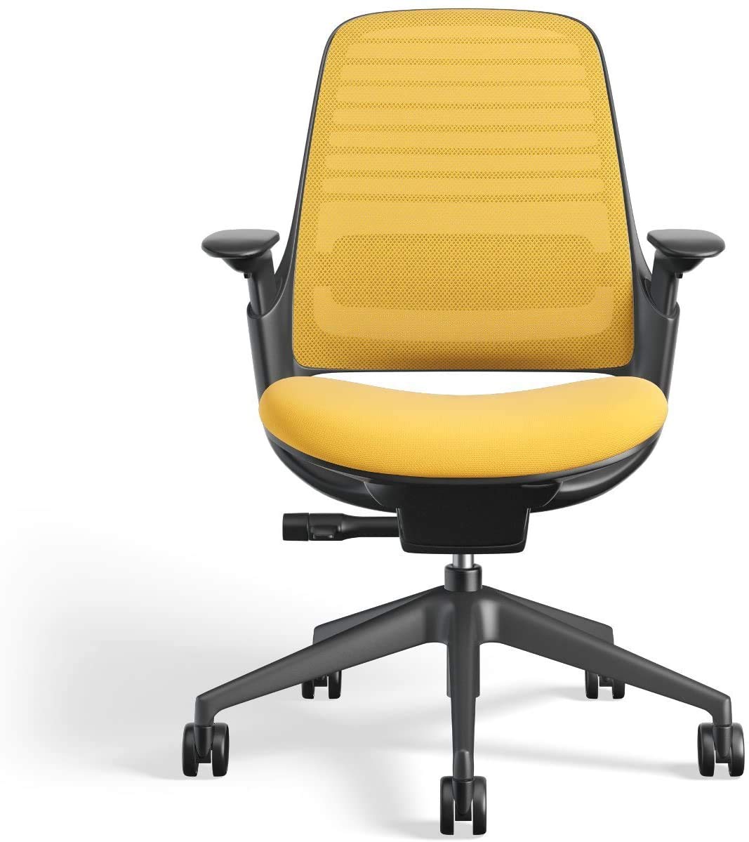 Steelcase Series 1 Office Chair - Ergonomic Work Chair with Wheels for Carpet & Hard Flooring - Helps Support Productivity - Weight-Activated Controls, Back & Arm Support - Easy Assembly - Licorice