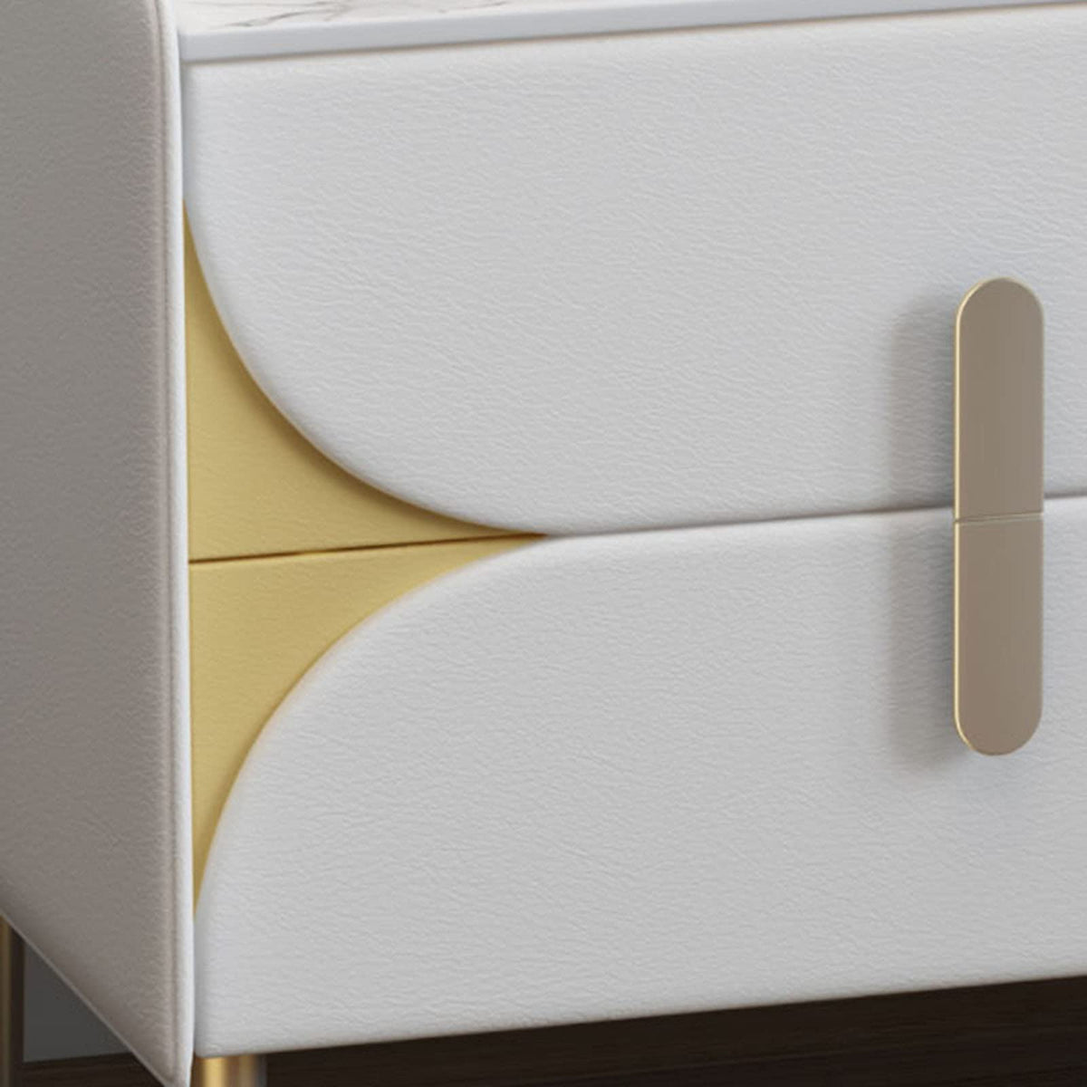 Smart Nightstand Modern Bedroom Wireless Charging Bedside Tables with Induction LED Light and 2 Storage Drawer for Bedroom/Office Furniture Leather Storage Cabinet T