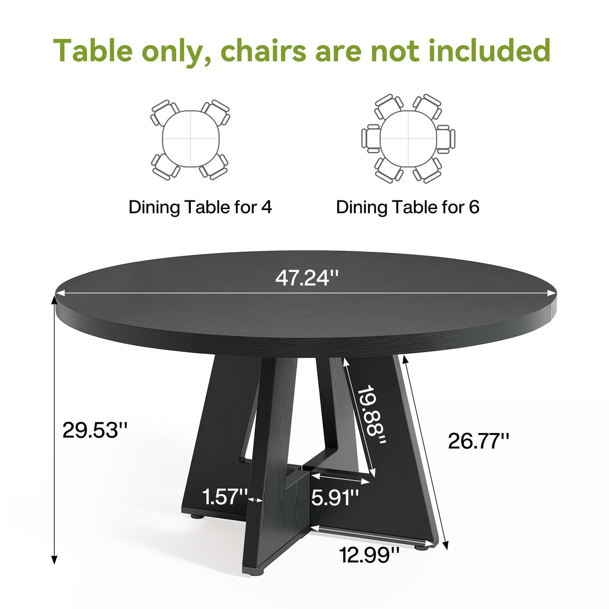 LITTLE TREE Round Dining Table for 4-6 People