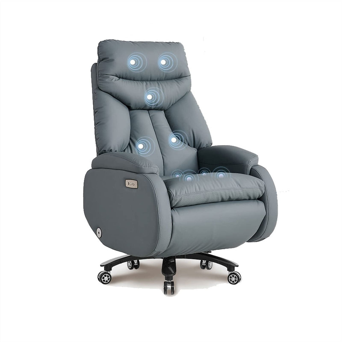 Computer Gaming Chairs Executive Office Chairs Adjustable Chairs Electric Telescopic-Footrest 9-Point Massage Cowhide Recliner Boss Chair Video Game Chairs