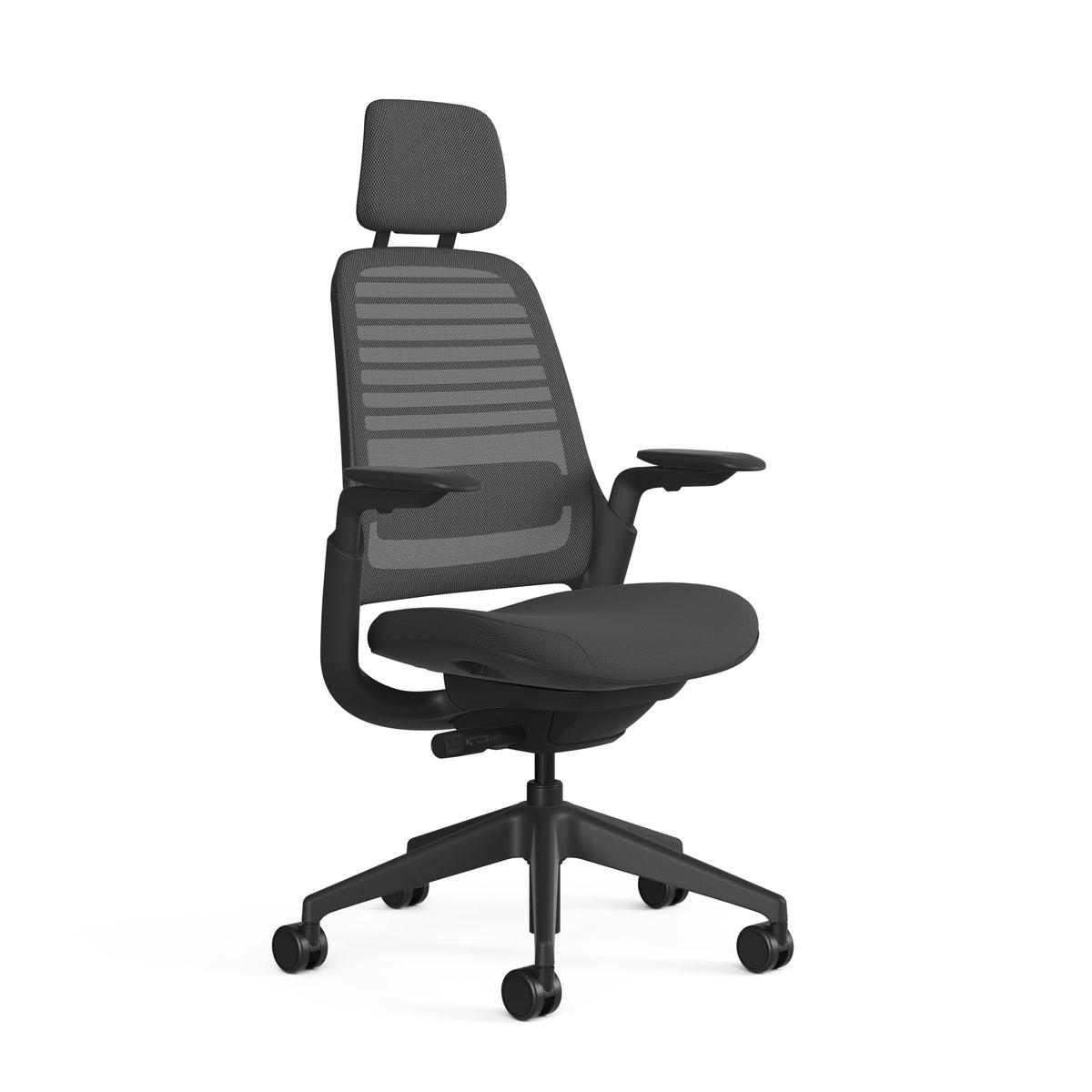 Steelcase Series 1 Office Chair - Ergonomic Work Chair with Wheels for Carpet & Hard Flooring - Helps Support Productivity - Weight-Activated Controls, Back & Arm Support - Easy Assembly - Licorice