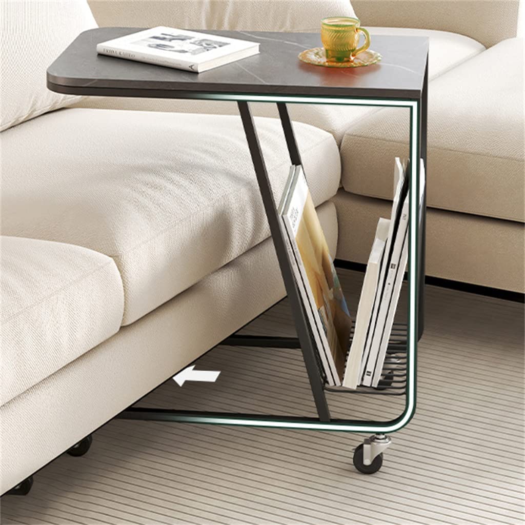 Compact Square Mobile Coffee Table, 60 x 60 x 35 cm