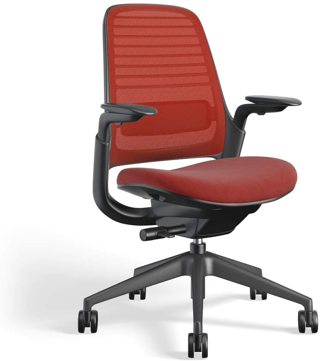 Steelcase Series 1 Office Chair - Ergonomic Work Chair with Wheels for Carpet & Hard Flooring - Helps Support Productivity - Weight-Activated Controls, Back & Arm Support - Easy Assembly - Licorice