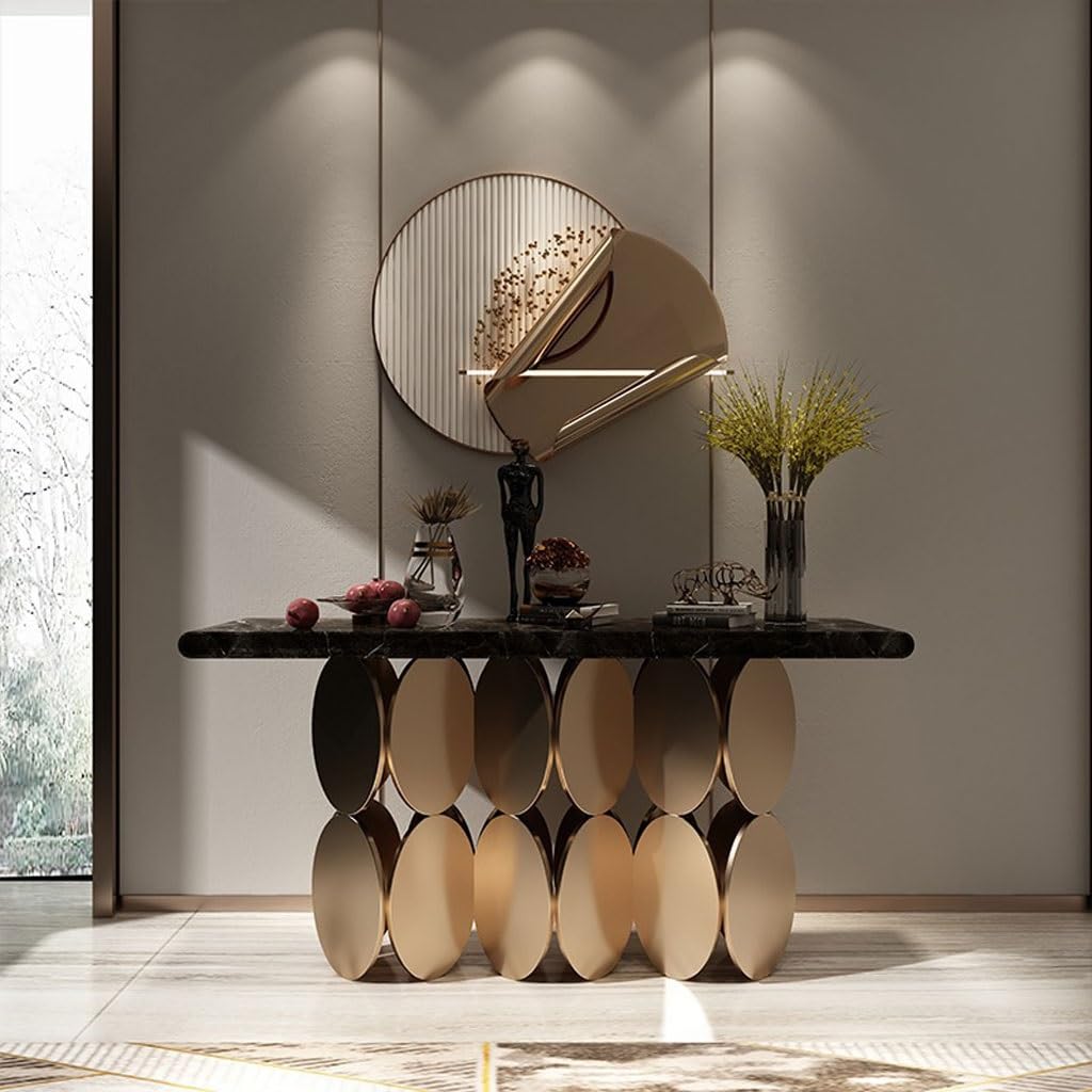 GKOKG Console Tables Table D'entrée Marbre Mur Penché Hall D'extrémité Vue