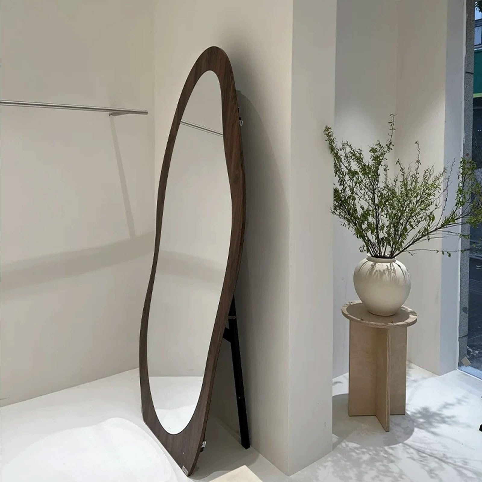 TBJEN Full Length Wall Mounted Mirror Irregular Floor Mirror Boho Decor Irregular for Bedroom, Living Room Full Body(C,200x80cm(upg))