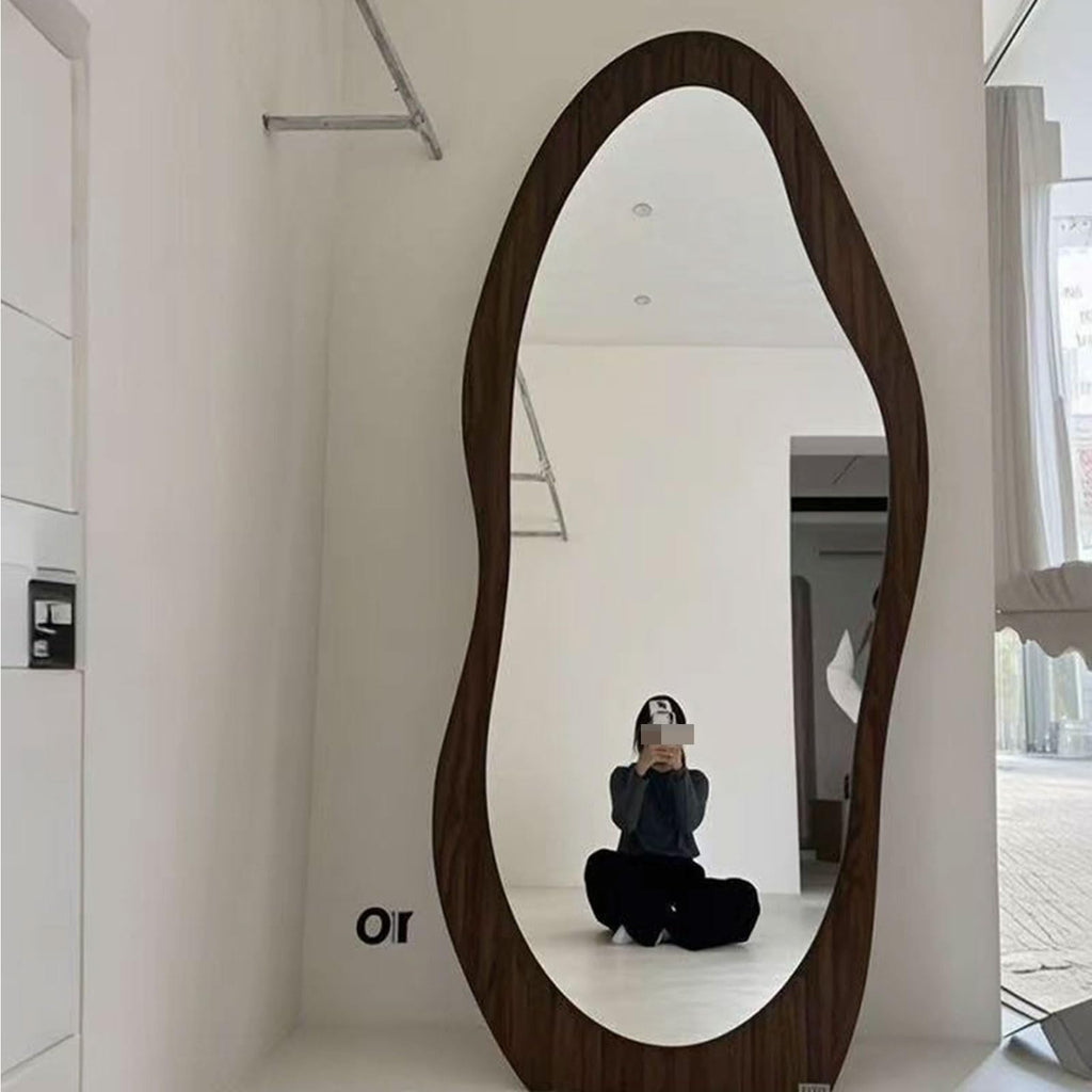 TBJEN Full Length Wall Mounted Mirror Irregular Floor Mirror Boho Decor Irregular for Bedroom, Living Room Full Body(C,200x80cm(upg))