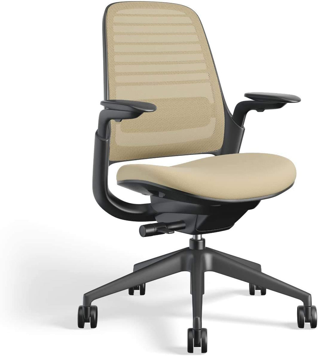 Steelcase Series 1 Office Chair - Ergonomic Work Chair with Wheels for Carpet & Hard Flooring - Helps Support Productivity - Weight-Activated Controls, Back & Arm Support - Easy Assembly - Licorice