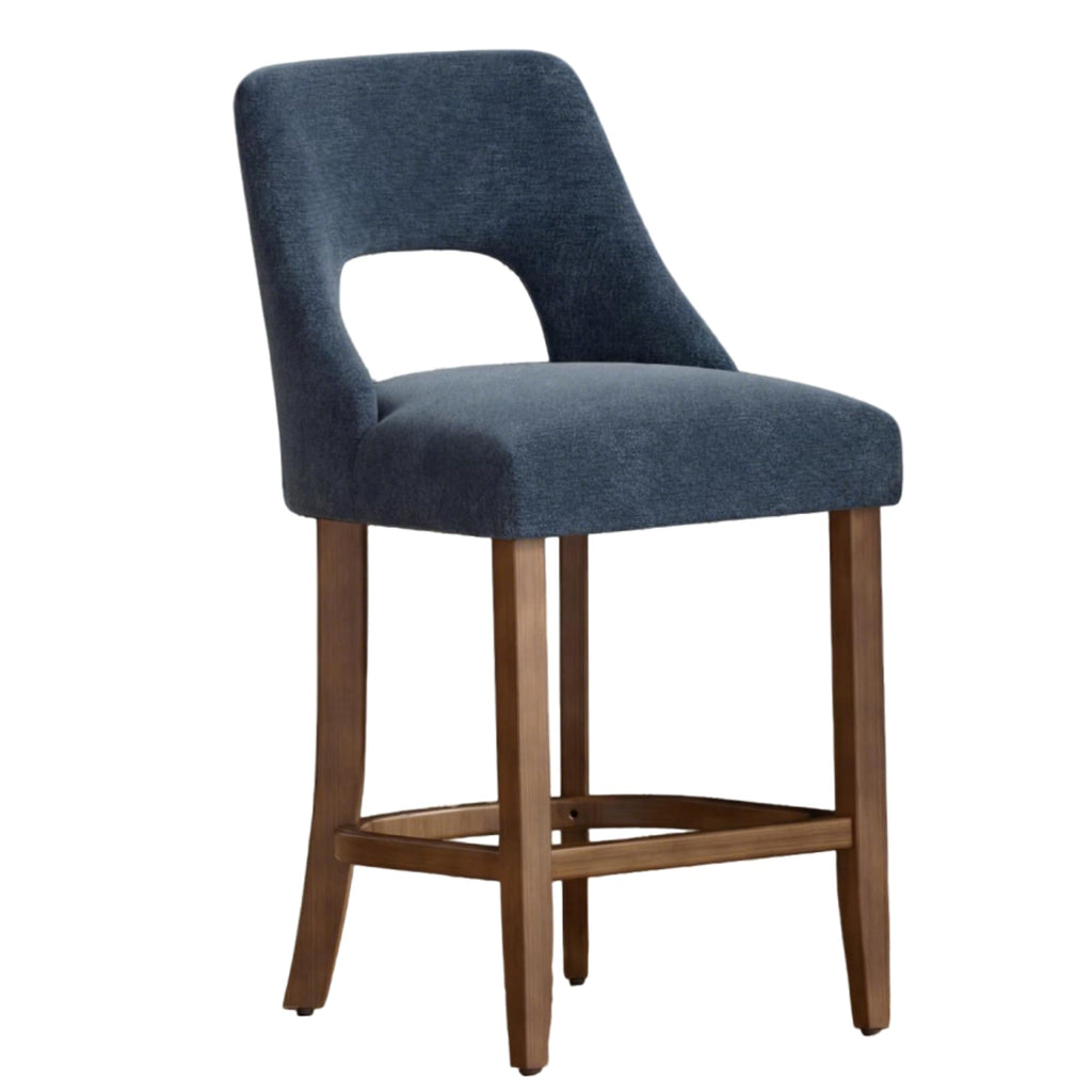 UVV Bar Stools, Upholstered Counter Height Bar Stools, Modern Counter Stools with Wood Legs for Kitchen Island Dining Room Bar