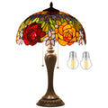 Tiffany-Style Stained Glass Bedside Table Lamp, 24-Inch